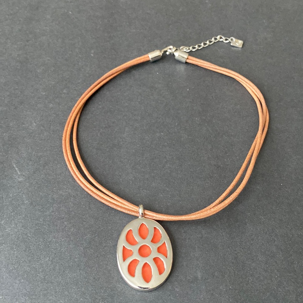 Nine West Leather Style Corded Boho Choker Necklace